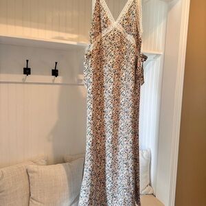 Shein Floral Lace Trimmed Maxi Dress